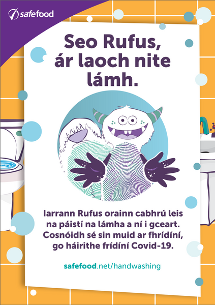 Rufus Handwashing Staff Leaflet (IE - Irish)